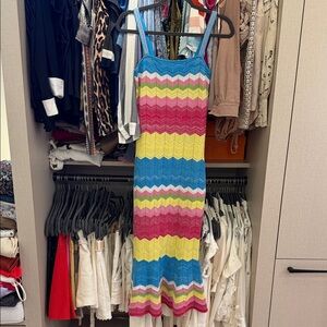 Milly Blue, Pink, Green Chevron Knit Top